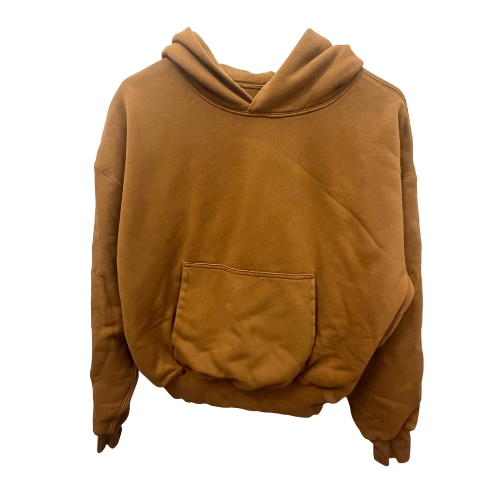 Yeezy Gap Perfect Hoodie Light Brown 2 Double Layer Boxy Cropped Mens M HO20